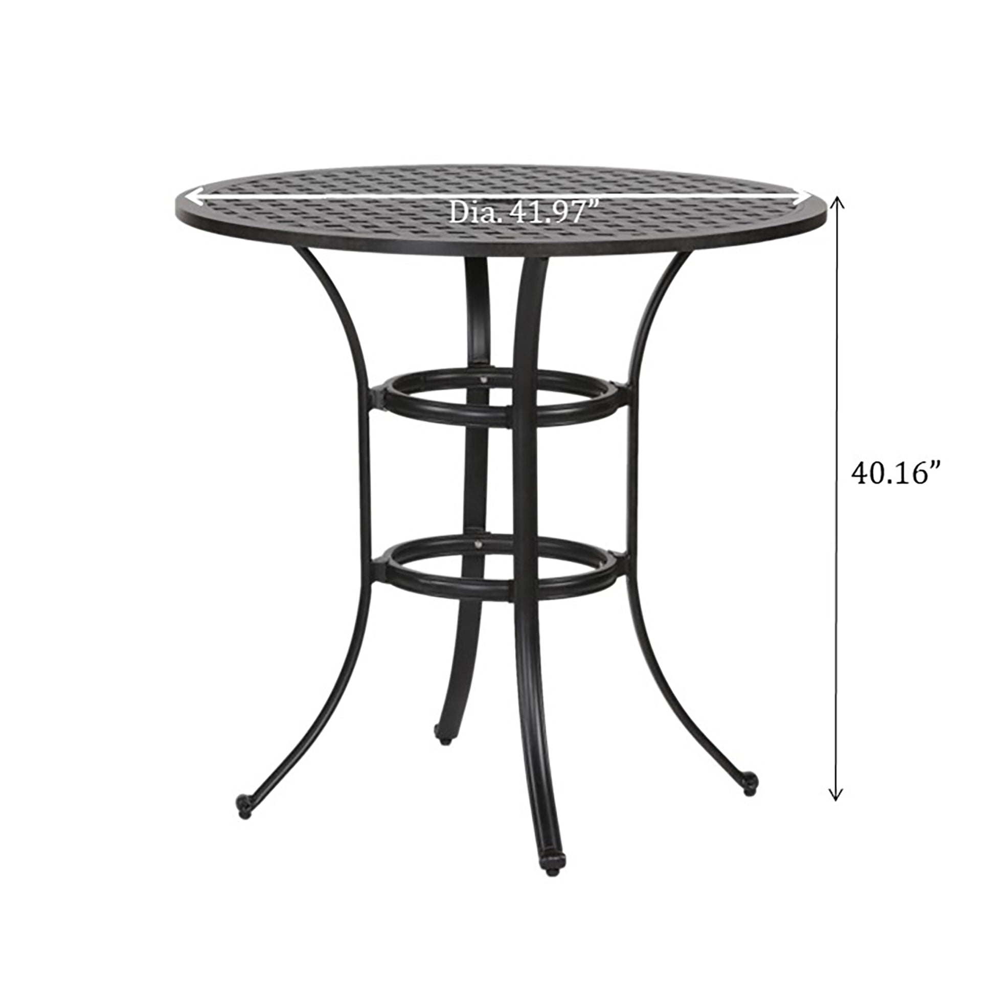 Round Bar Table, Dark Lava Bronze Antique Bronze Aluminum