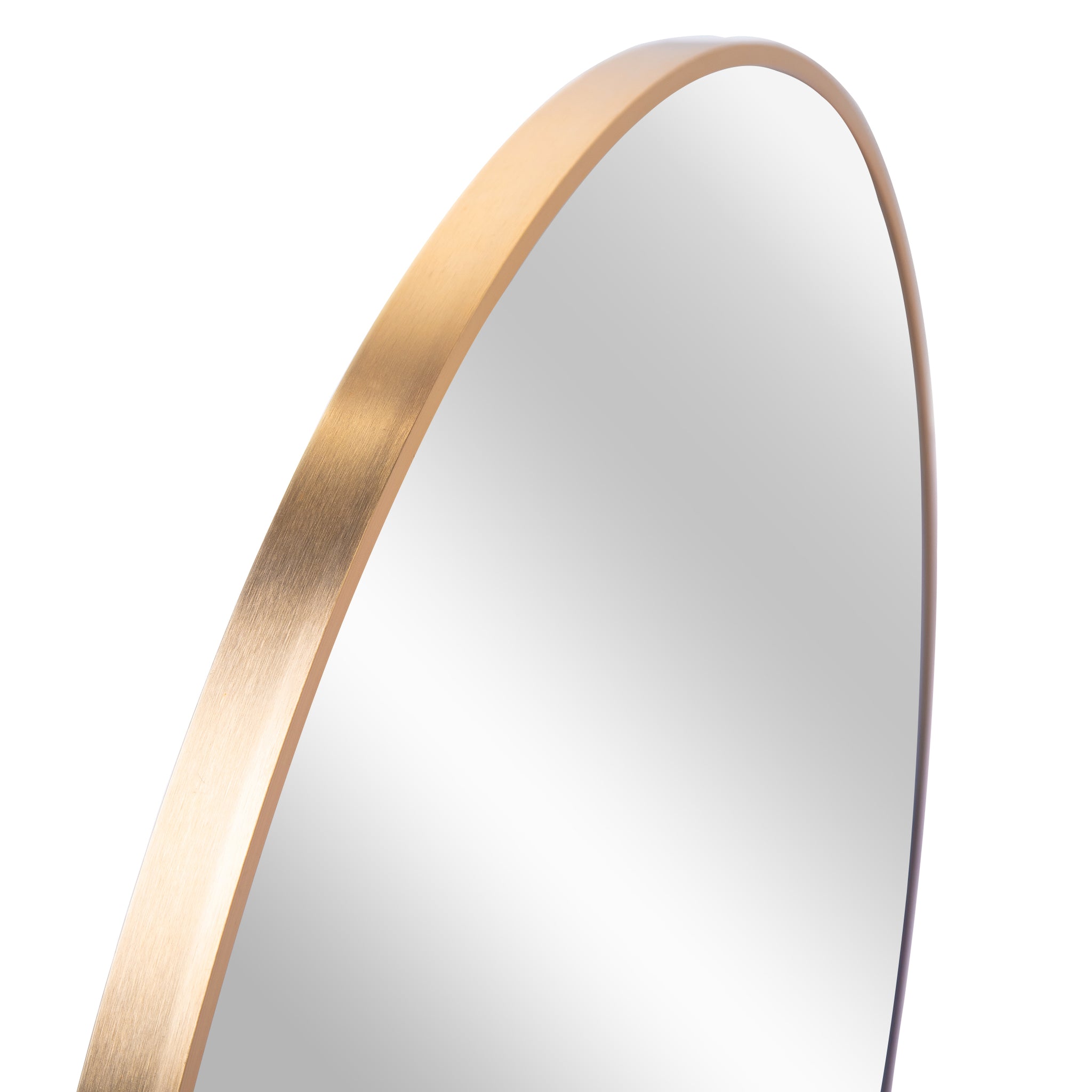 Gold 32 Inch Metal Round Bathroom Mirror