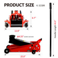 Hydraulic trolley Low Profile and Steel Racing Floor black+red-steel