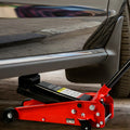 Hydraulic trolley Low Profile and Steel Racing Floor black+red-steel