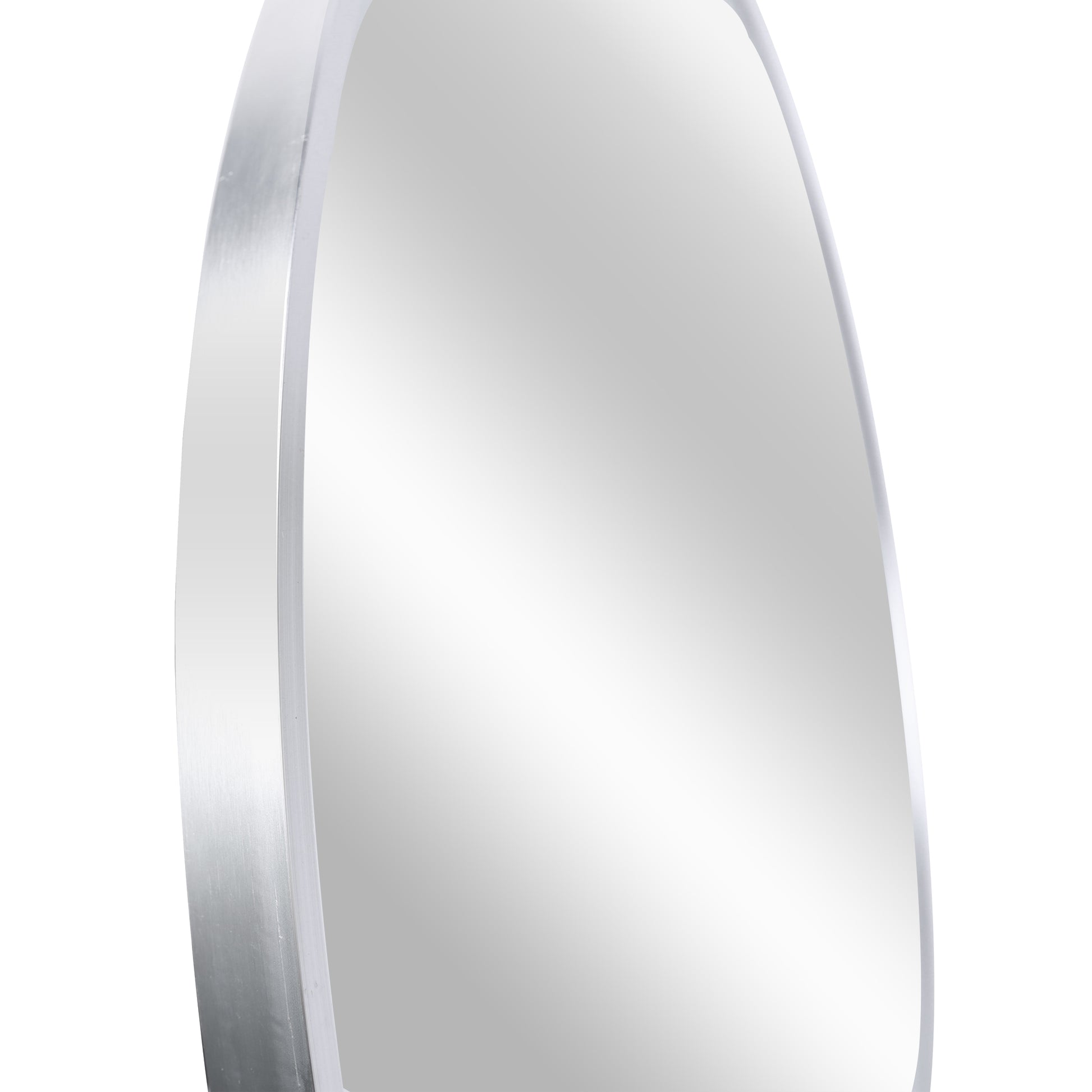 Silver 32 Inch Metal Round Bathroom Mirror silver-classic-mdf+glass-aluminium alloy