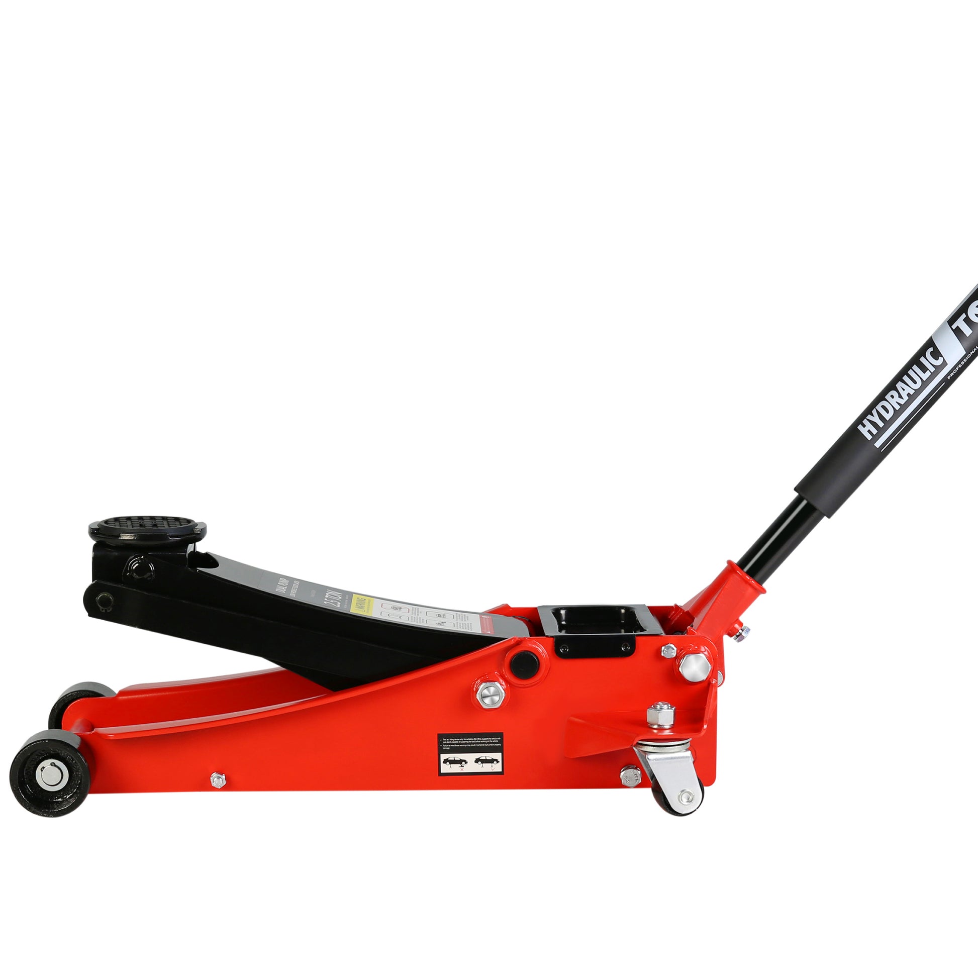 2.5 Ton Low Profile Floor Jack,Steel Racing Floor Jack black+red-steel