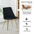 Modern Simple Velvet Dining Black Chair Home Bedroom Stool Back Dressing Chair Student Desk Chair Gold Metal Legs Set Of 4 Metal Black Velvet
