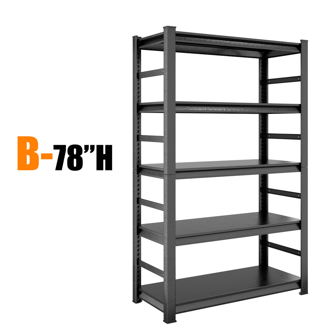 Storage Shelves 5 Tier Heavy Duty Metal Shelving Unit Adjustable Shelving Units And Storage Rack Kitchen Garage Shelf H78 * W47.2 * D18 5 Black Cube Vertical Kitchen Open Back Metal Classic Adjustable Shelves Metal Metal