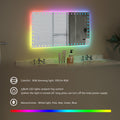 48X24 inch LED Bathroom Mirror with Lights Backlit RGB white-aluminium