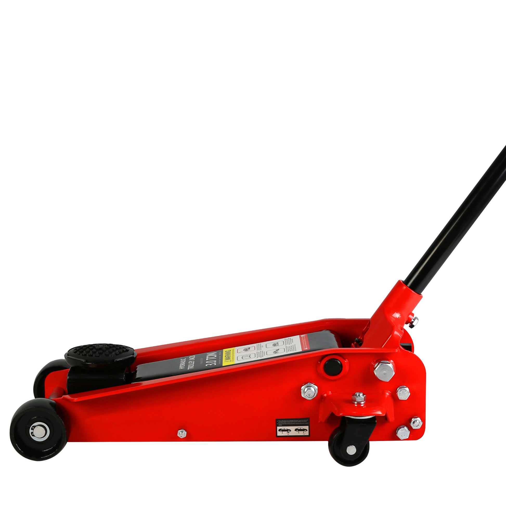 Hydraulic trolley Low Profile and Steel Racing Floor black+red-steel