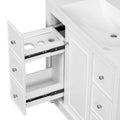 Contemporary White Bathroom Vanity Cabinet 36X18X34 Inches, 4 Drawers & 1 Cabinet Door, Multipurpose Storage, Resin Integrated Sink, Adjustable Shelves, Solid Wood Frame With Mdf White Modern Solid Wood Mdf Resin