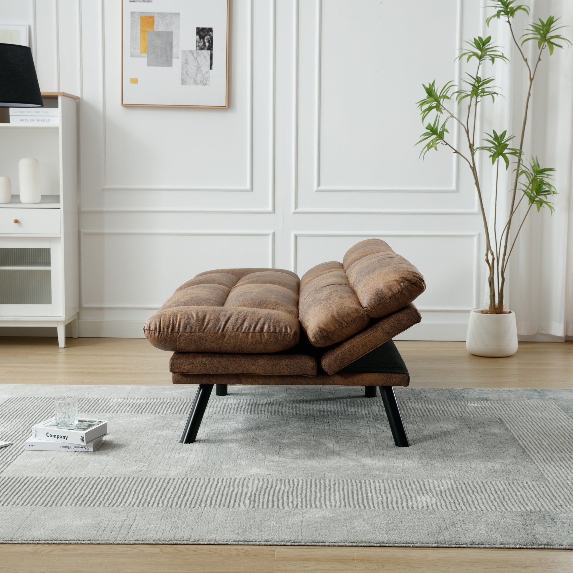 United We Win Furniture,Bedroom Furniture,Living Room Furniture,Sofa With Thick Cushion,Sofa Bed,Sleeper Sofa With Metal Feet. Coffee Microsuede 2 Seat