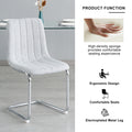 Modern Simple Light Luxury Dining Light Grey Chair Home Bedroom Stool Back Student Desk Chair Metal Leg Silver Bow Chairs Set Of 4 Light Gray Foam Metal