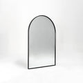 Black 24X36 Inch Metal Arch Barhroom Mirror Black Classic Mdf Glass Aluminium Alloy