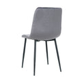 Indoor Velvet Dining Chair, Modern Dining Kitchen Chair With Cushion Seat Back Black Coated Metal Legs Upholstered Side Chair For Home Kitchen Restaurant And Living Room Set Of 4 Grey Metal