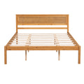 Platform Bed Frame With Headboard, Wood Slat Support, No Box Spring Needed, Queen, Oak Box Spring Not Required Queen Espresso Wood Bedroom Pine