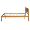 Platform Bed Frame With Headboard, Wood Slat Support, No Box Spring Needed, Full, Oak Box Spring Not Required Full Oak Wood Bedroom Pine