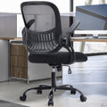 Sweetcrispy Office Mid Back Ergonomic Mesh Computer Desk Larger Seat Executive Height Adjustable Swivel Task Chair With Lumbar Support Black Nylon Mesh