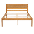 Platform Bed Frame With Headboard, Wood Slat Support, No Box Spring Needed, Full, Oak Box Spring Not Required Full Oak Wood Bedroom Pine