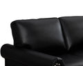 Living Room Sofa With Storage Sofa 2 3 Sectional Black Faux Leather Black Foam Pu Leather