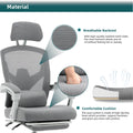 Sweetcrispy Mesh High Back Ergonomic Office Chair Lumbar Support Pillow Computer Desk Chair Grey Nylon Mesh