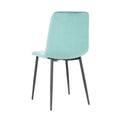 Indoor Velvet Dining Chair, Modern Dining Kitchen Chair With Cushion Seat Back Black Coated Metal Legs Upholstered Side Chair For Home Kitchen Restaurant And Living Room Set Of 4 Teal Metal