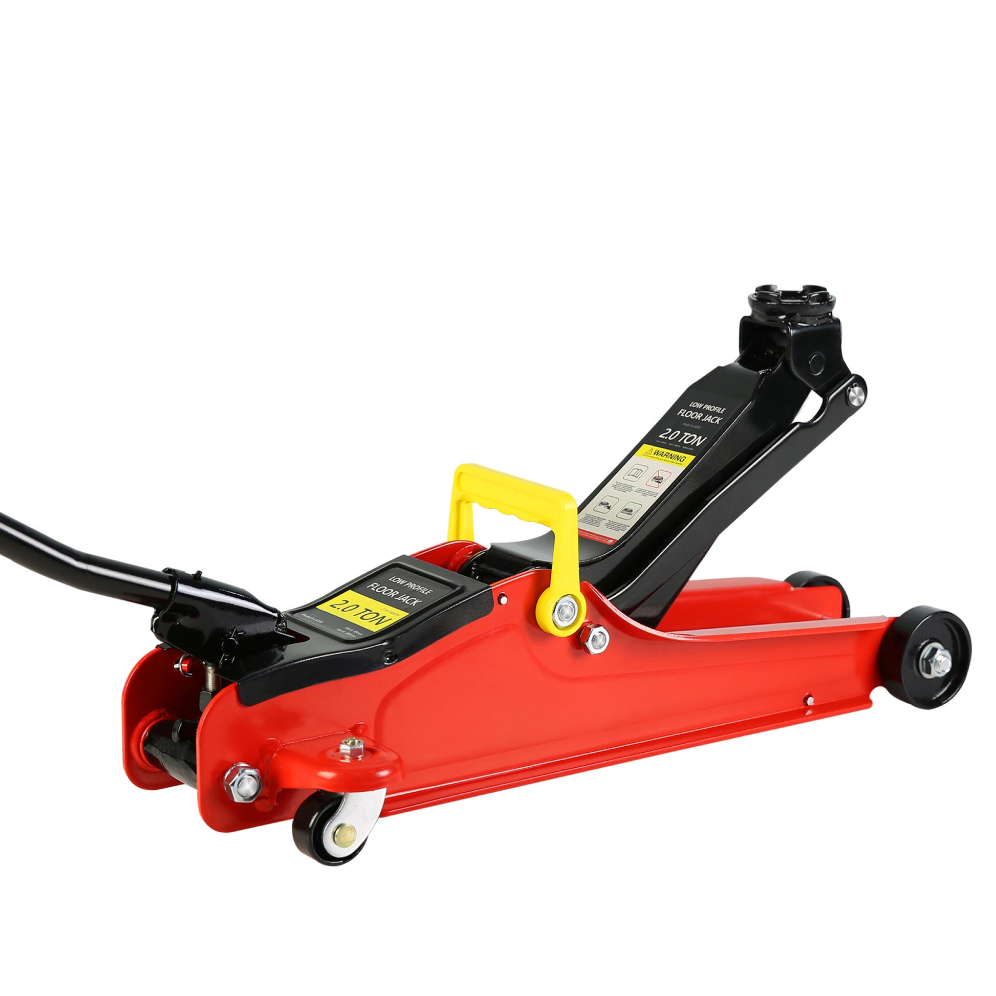 Floor Jack, 2 Ton Low Profile Floor Jack, Heav yDuty black+red-steel