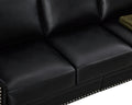 Living Room Sofa With Storage Sofa 2 3 Sectional Black Faux Leather Black Foam Pu Leather