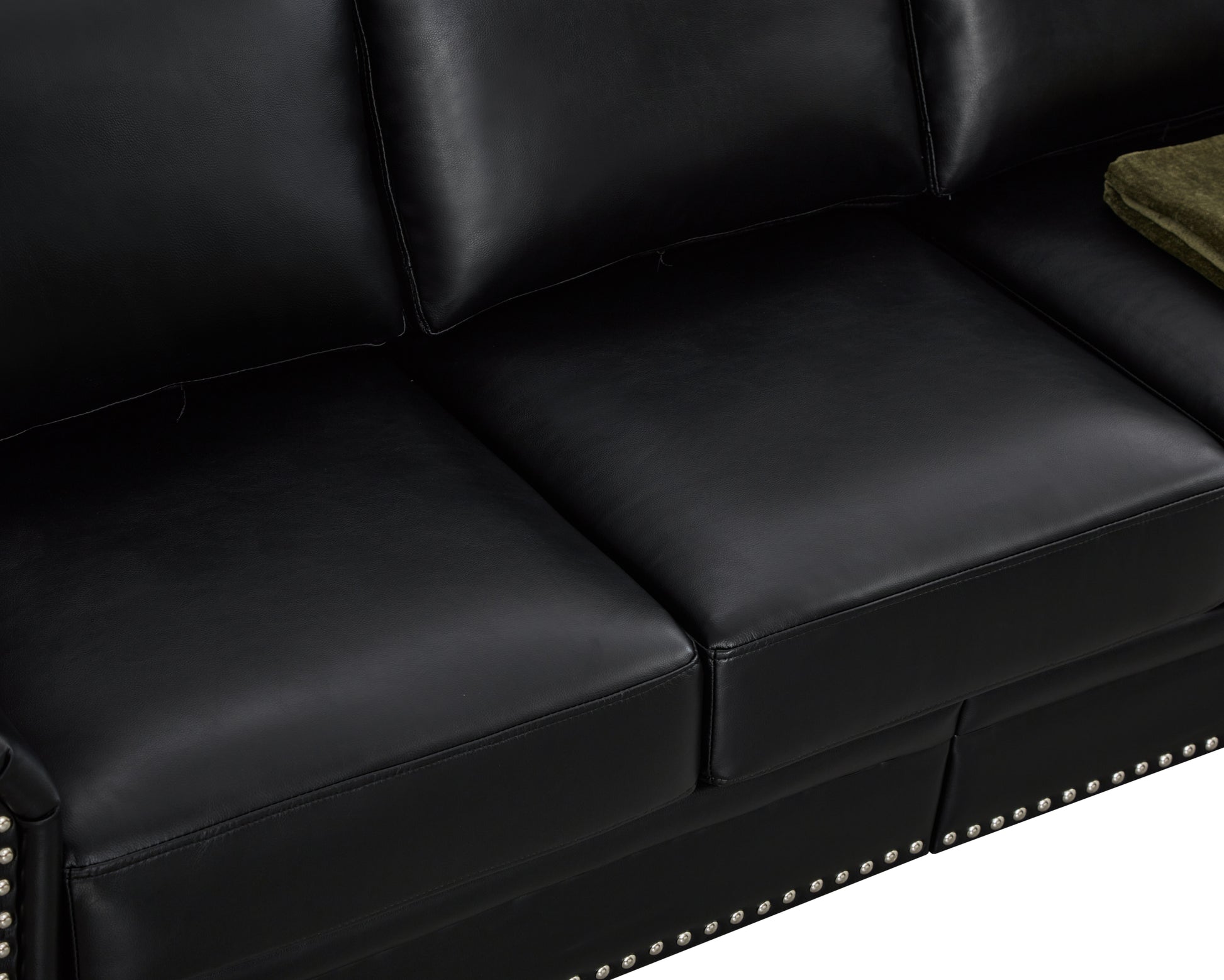 Living Room Sofa With Storage Sofa 1 2 3 Sectional Black Faux Leather Black Foam Pu Leather 6 Seat