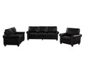 Living Room Sofa With Storage Sofa 1 2 3 Sectional Black Faux Leather Black Foam Pu Leather 6 Seat