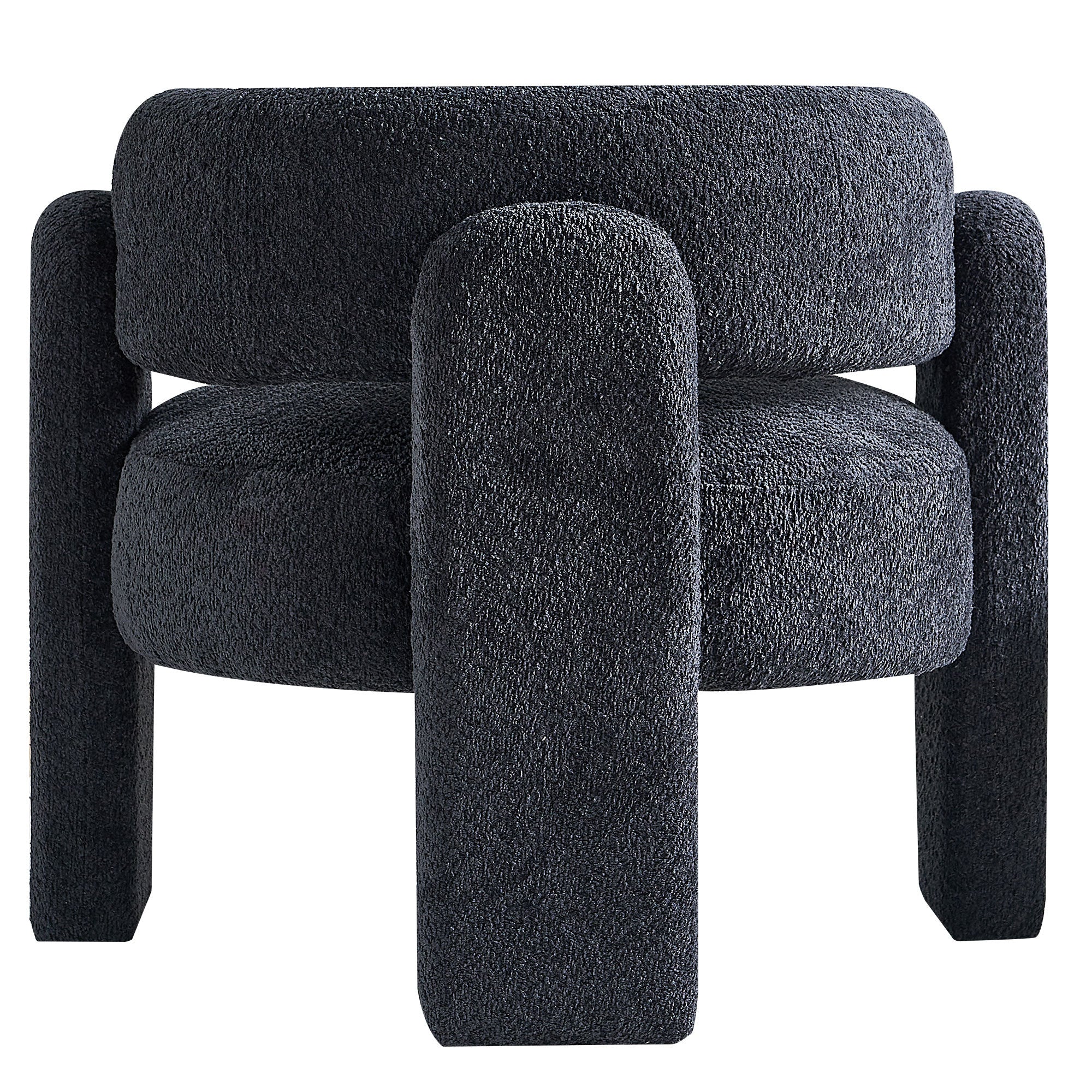 34.65" Wide Boucle Upholstery Accent Chair Dark Grey dark grey-primary living space-modern-foam-boucle