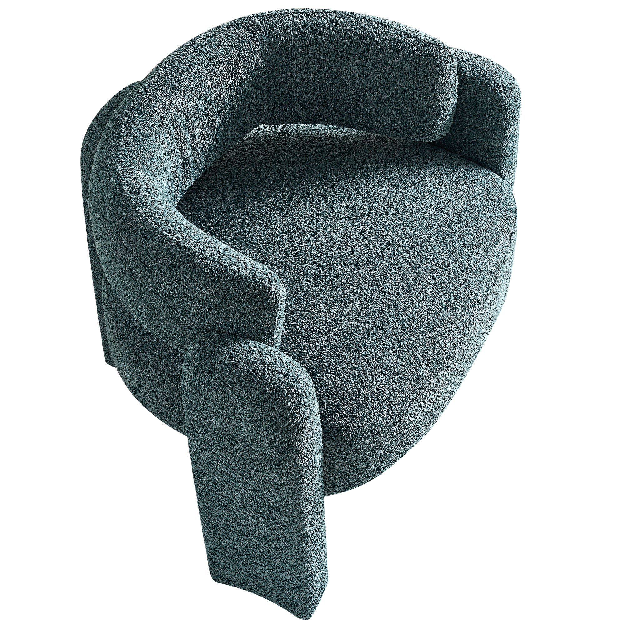 34.65" Wide Boucle Upholstery Accent Chair Green green-primary living space-modern-foam-boucle