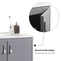 24' Metal Wall Mounted Bathroom Vanity with White grey-aluminum