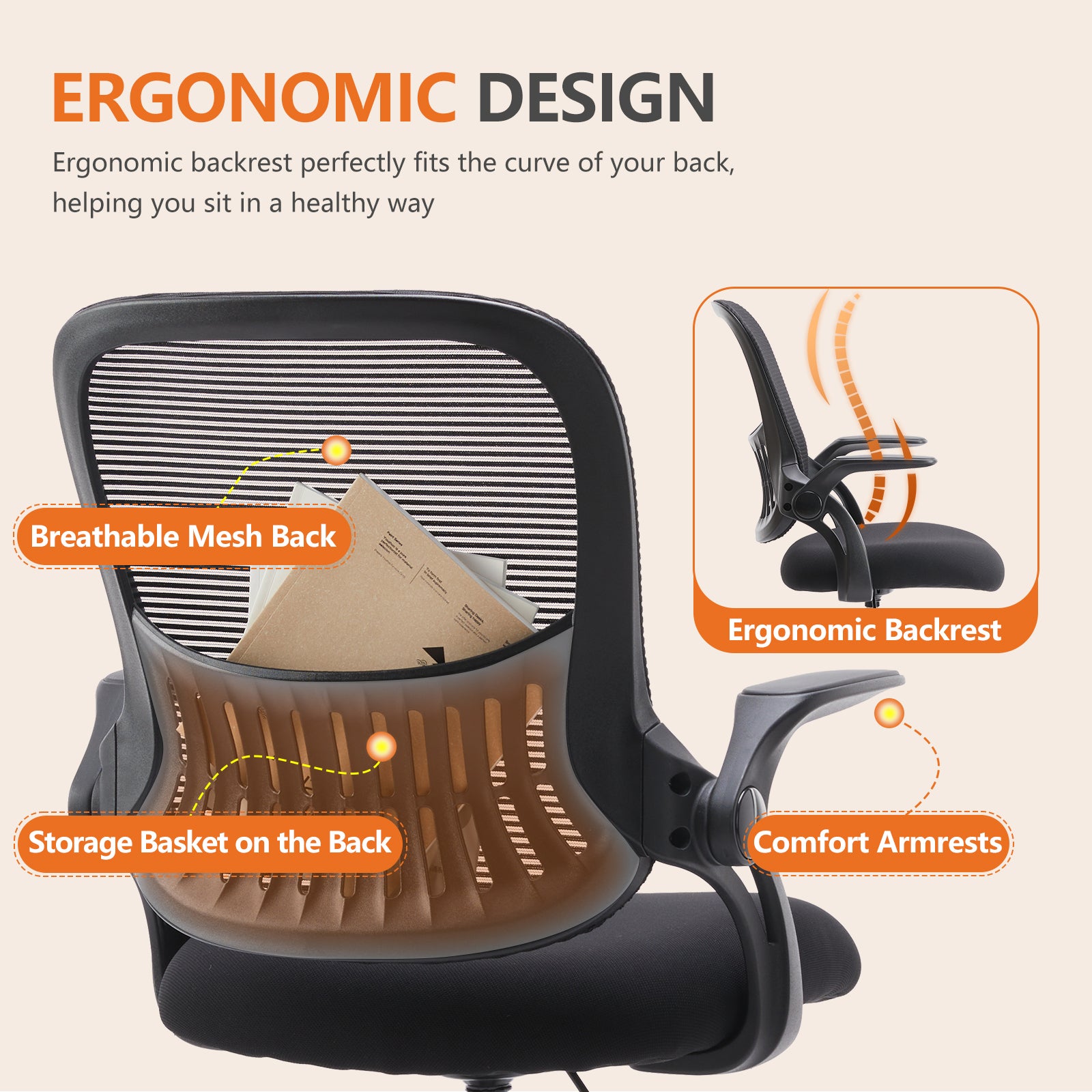 Sweetcrispy Drafting Tall Office Chair Ergonomic High Desk Chair With Flip Up Armrests Black Nylon Mesh