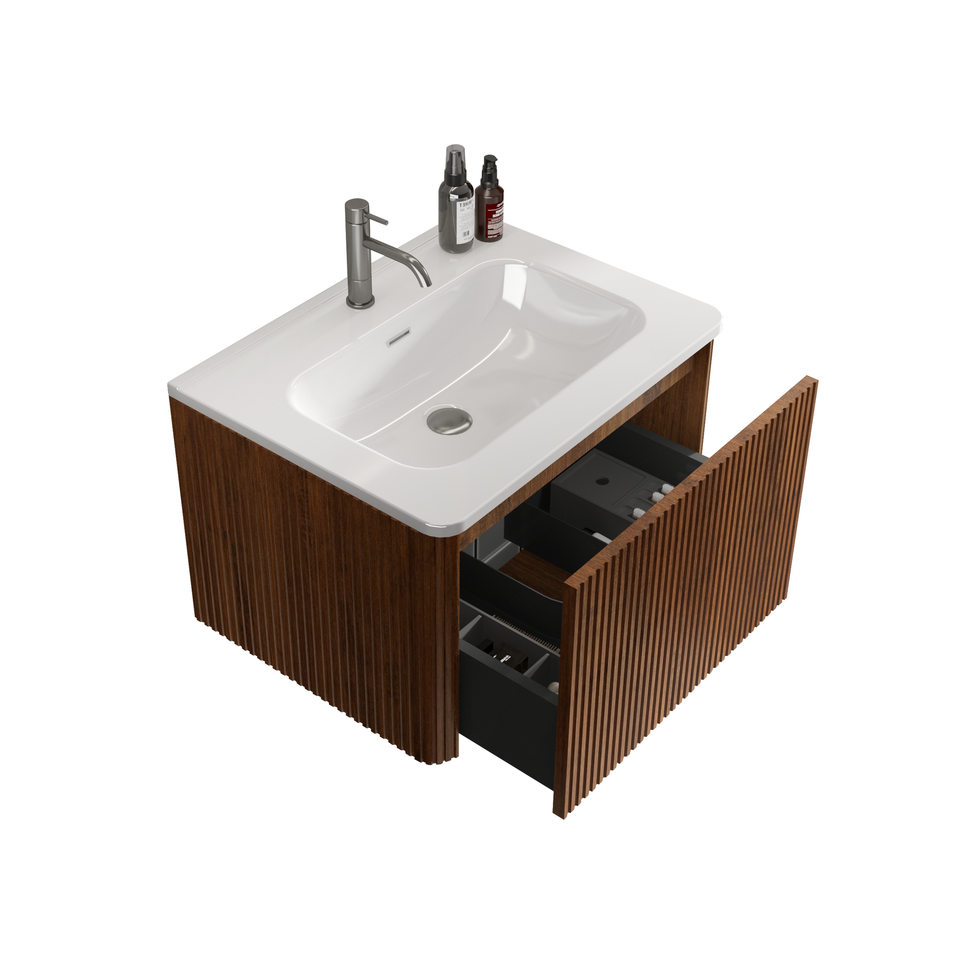 Bb0924Y311, Integrated White Ceramic Basin With One Predrilled Faucet Hole, Drain Assembly Not Included Gloss White Bathroom Modern Ceramic