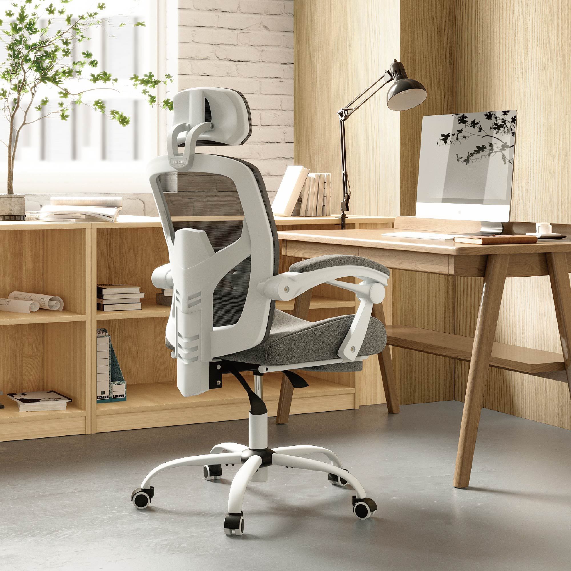 SWEETCRISPY Mesh High Back Ergonomic Office Chair grey-nylon mesh