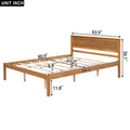 Platform Bed Frame With Headboard, Wood Slat Support, No Box Spring Needed, Queen, Oak Box Spring Not Required Queen Espresso Wood Bedroom Pine