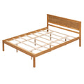 Platform Bed Frame With Headboard, Wood Slat Support, No Box Spring Needed, Queen, Oak Box Spring Not Required Queen Espresso Wood Bedroom Pine