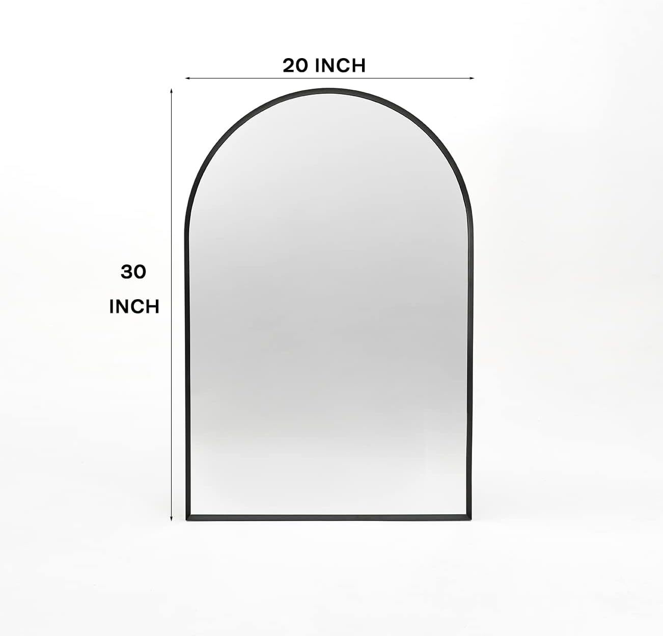 Black 20x30 INCH Metal Arch Barhroom mirror black-classic-mdf+glass-aluminium alloy