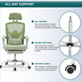 Sweetcrispy Mesh High Back Ergonomic Office Chair Lumbar Support Pillow Computer Desk Chair Green Nylon Mesh