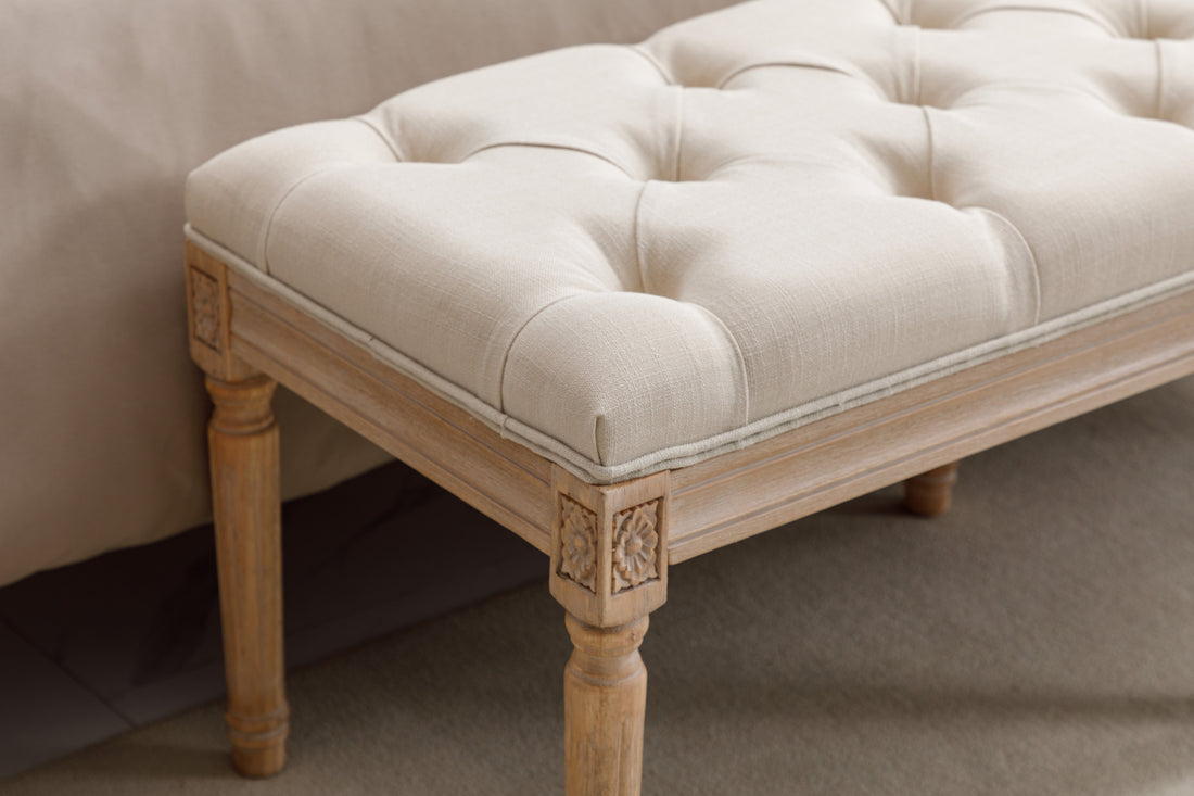Upholstered Tufted Bench Ottomandining Bench