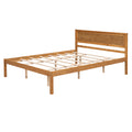 Platform Bed Frame With Headboard, Wood Slat Support, No Box Spring Needed, Queen, Oak Box Spring Not Required Queen Espresso Wood Bedroom Pine