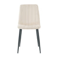 Indoor Velvet Dining Chair, Modern Dining Kitchen Chair With Cushion Seat Back Black Coated Metal Legs Upholstered Side Chair For Home Kitchen Restaurant And Living Room Set Of 4 Cream Color Metal
