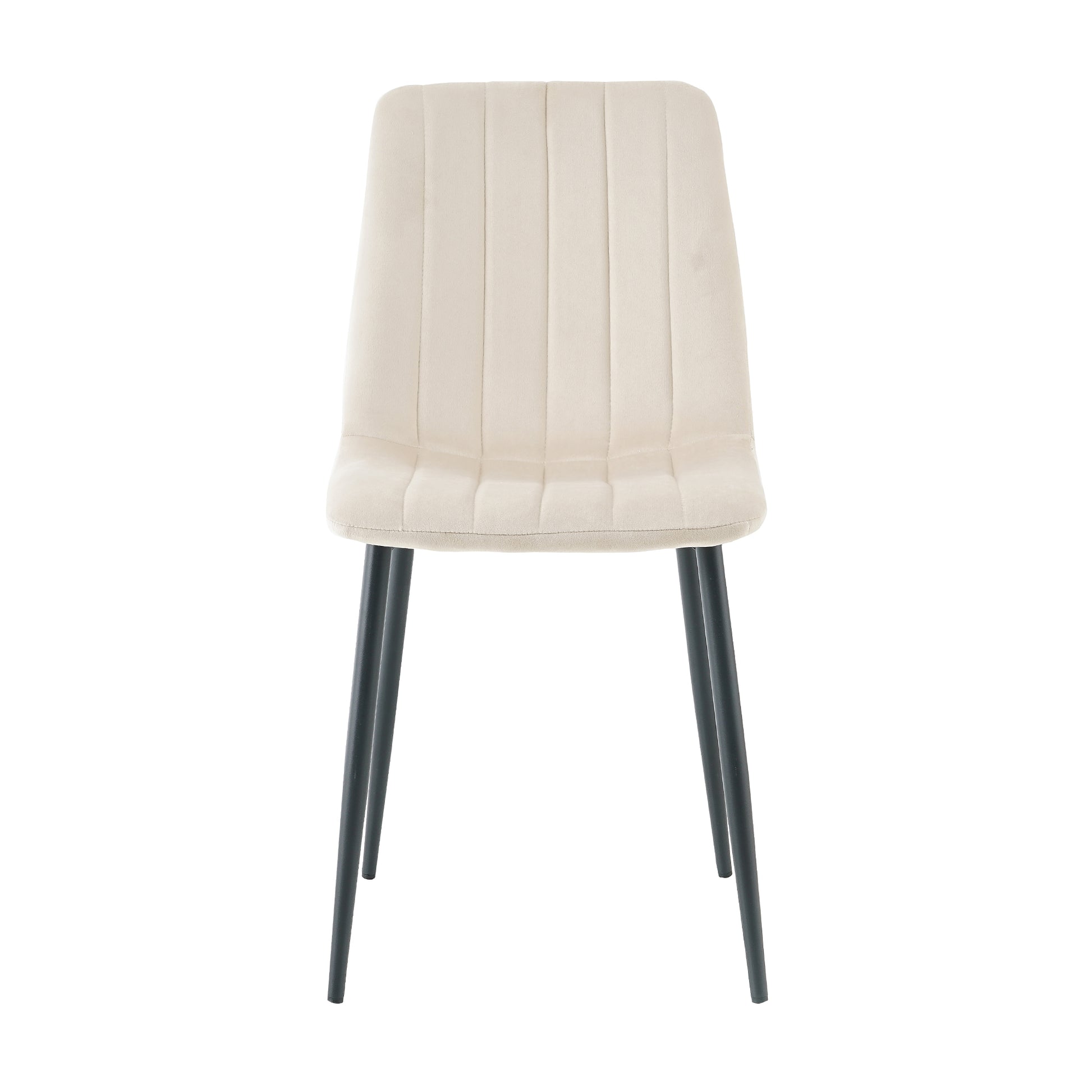 Indoor Velvet Dining Chair, Modern Dining Kitchen Chair With Cushion Seat Back Black Coated Metal Legs Upholstered Side Chair For Home Kitchen Restaurant And Living Room Set Of 4 Cream Color Metal