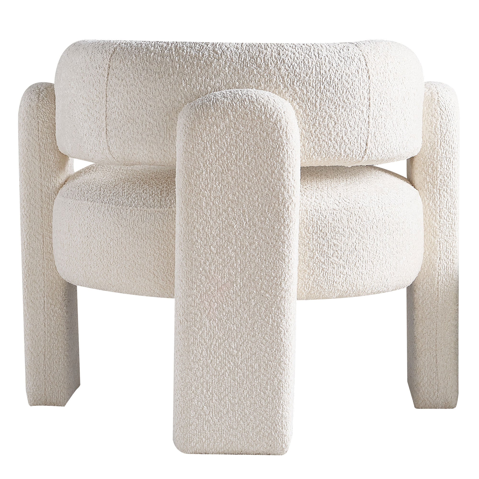 34.65" Wide Boucle Upholstery Accent Chair Beige beige-primary living space-modern-foam-boucle