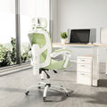 Sweetcrispy Mesh High Back Ergonomic Office Chair Lumbar Support Pillow Computer Desk Chair Green Nylon Mesh