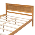 Platform Bed Frame With Headboard, Wood Slat Support, No Box Spring Needed, Full, Oak Box Spring Not Required Full Oak Wood Bedroom Pine