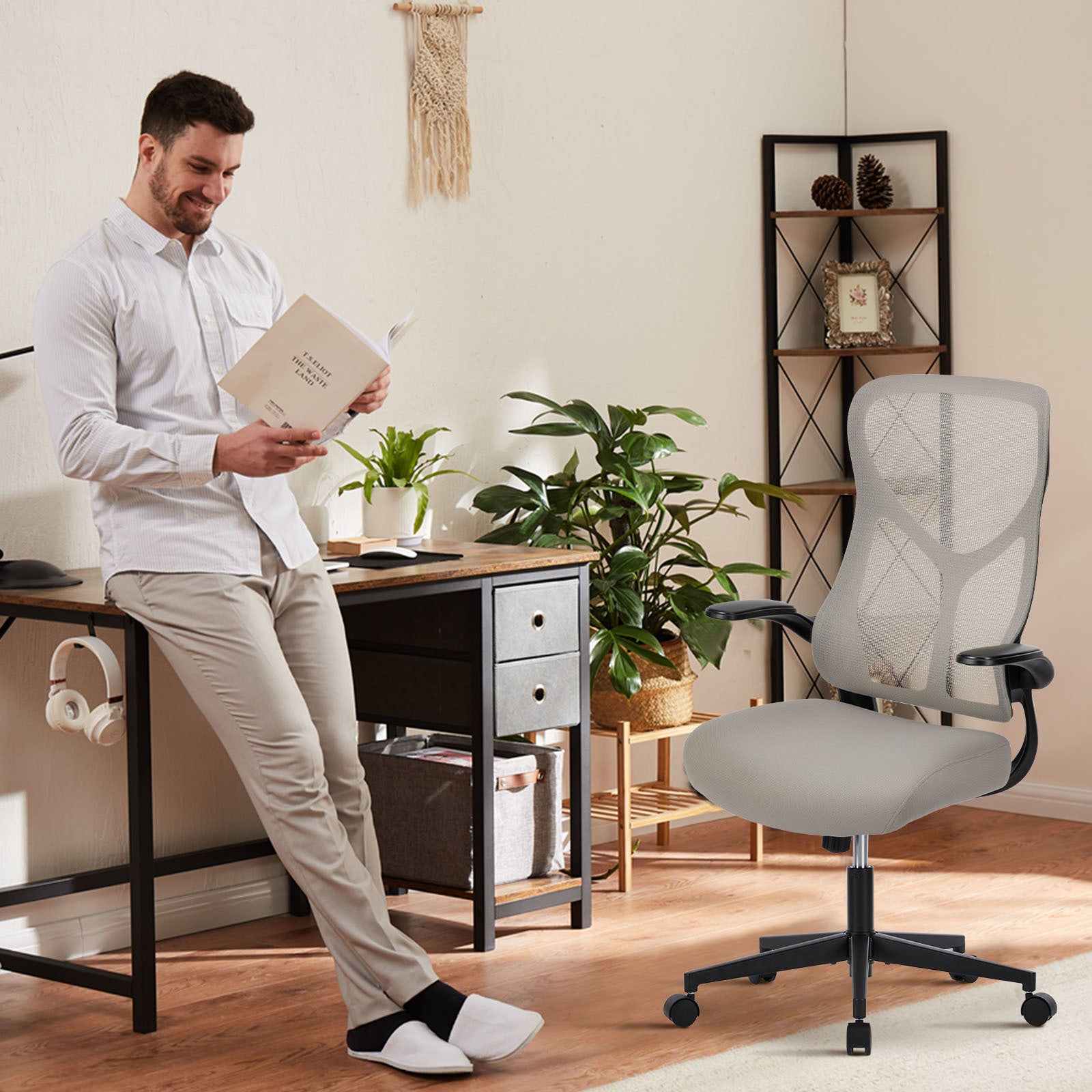 Sweetcrispy Ergonomic Executive High Back Office Chair gray-nylon mesh