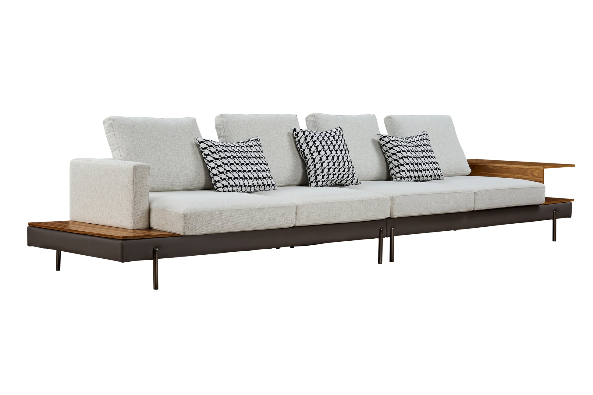 Luxury Sofa Fabric Sofain Living Room Left And Right Interchangeable Four Seat Sofa Off White Off White Wood 4 Seat