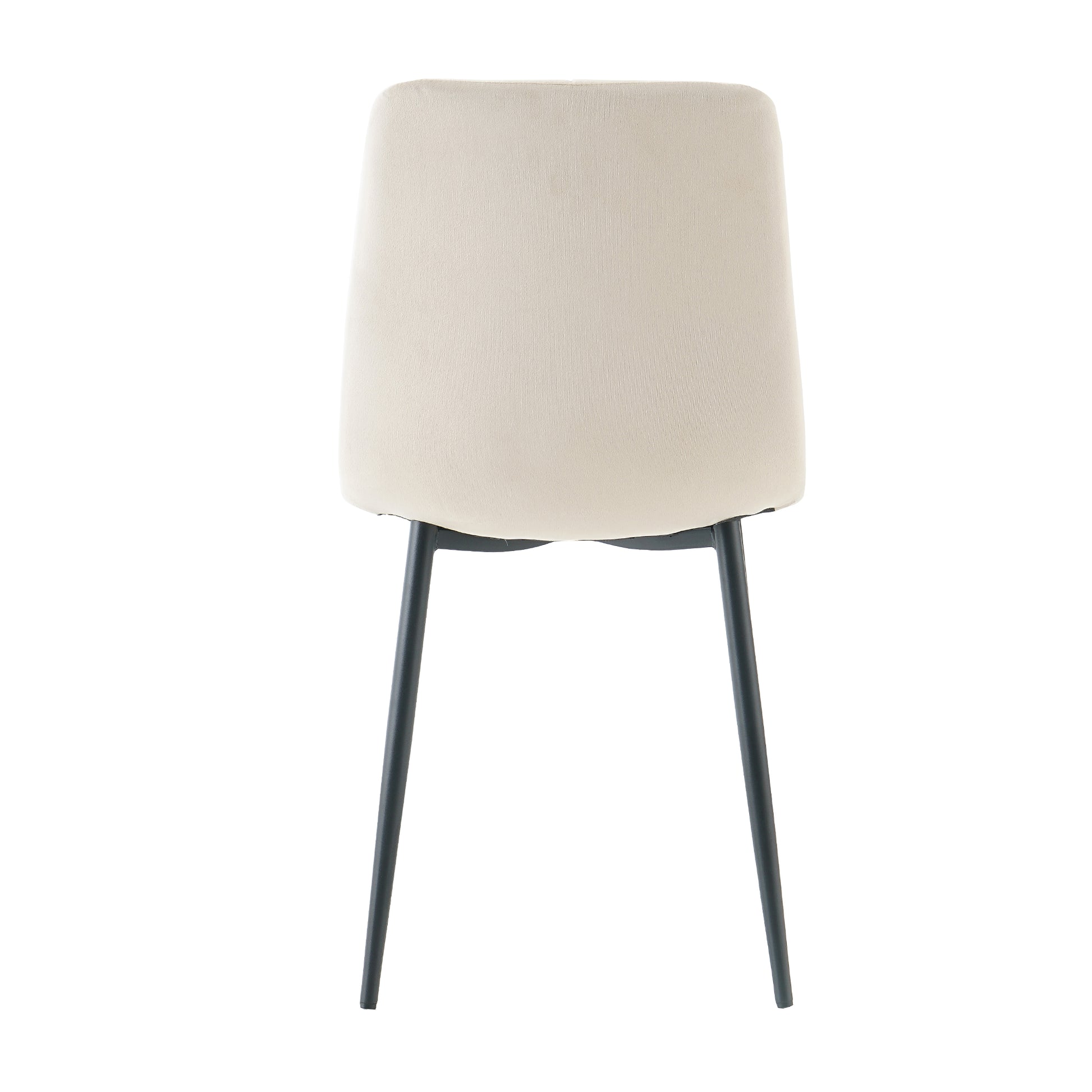 Indoor Velvet Dining Chair, Modern Dining Kitchen Chair With Cushion Seat Back Black Coated Metal Legs Upholstered Side Chair For Home Kitchen Restaurant And Living Room Set Of 4 Cream Color Metal
