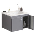 24' Stylish Aluminum Wall Mounted Bathroom Vanity with grey-aluminium