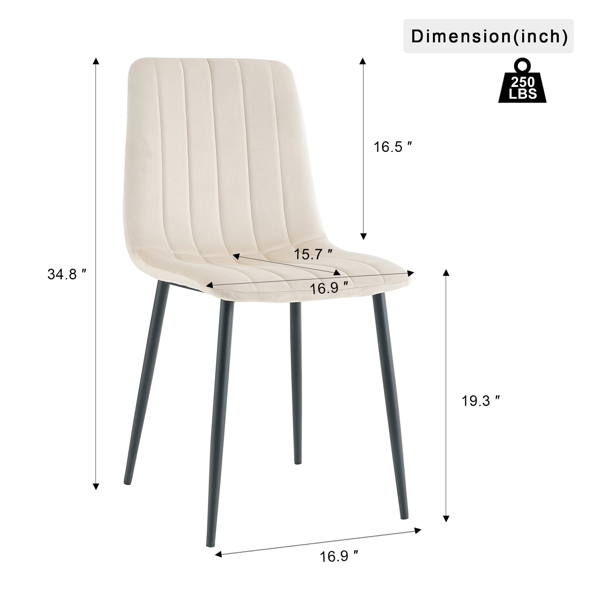 Indoor Velvet Dining Chair, Modern Dining Kitchen Chair With Cushion Seat Back Black Coated Metal Legs Upholstered Side Chair For Home Kitchen Restaurant And Living Room Set Of 4 Cream Color Metal