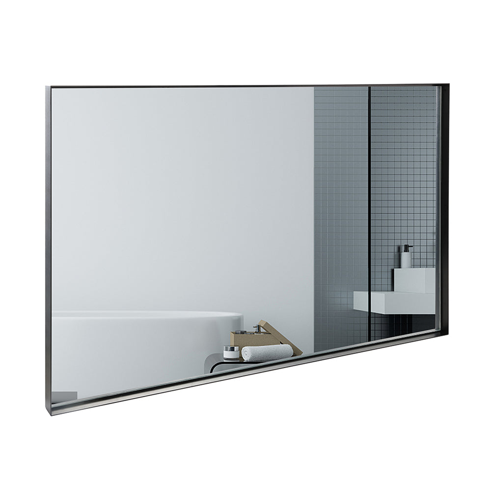 Glossy Black Bathroom Mirrors For Wall 48x30inch