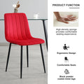 Indoor Velvet Dining Chair, Modern Dining Kitchen Chair With Cushion Seat Back Black Coated Metal Legs Upholstered Side Chair For Home Kitchen Restaurant And Living Room Set Of 4 Red Metal